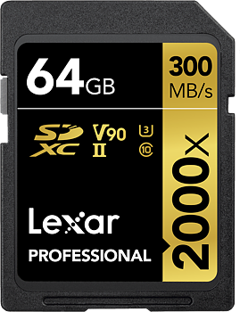 Lexar SDXC Pro 2000X UHS-II U3 R300/W260 (V90) 64GB