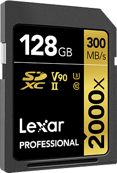Lexar SDXC Pro 2000X UHS-II U3 R300/W260 (V90) 128GB