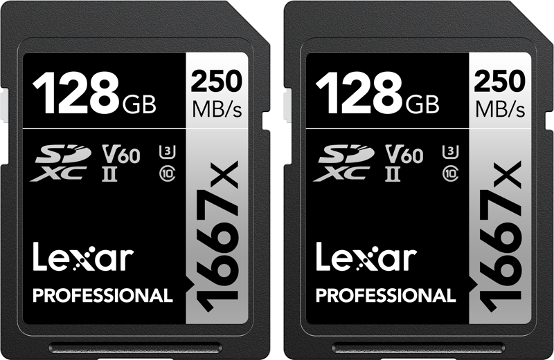Lexar SDXC Pro 1667X UHS-II U3 R250/W120 (V60) 128G - 2pack