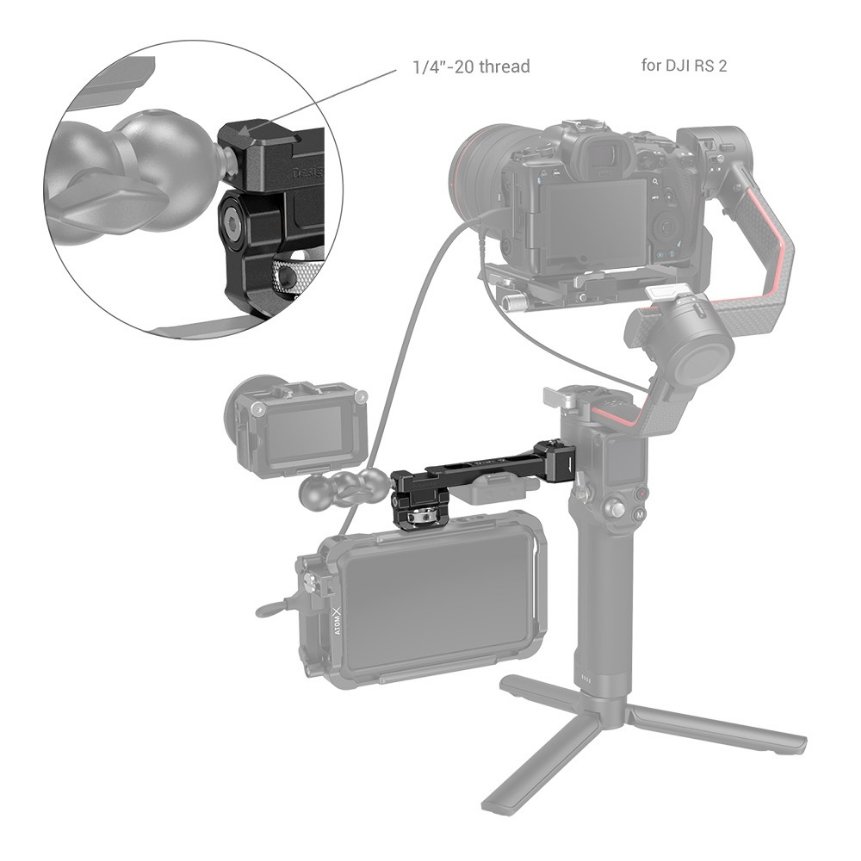 SmallRig Monitor Mount with NATO Clamp for DJI RS 2/RSC 2 3026  - 3