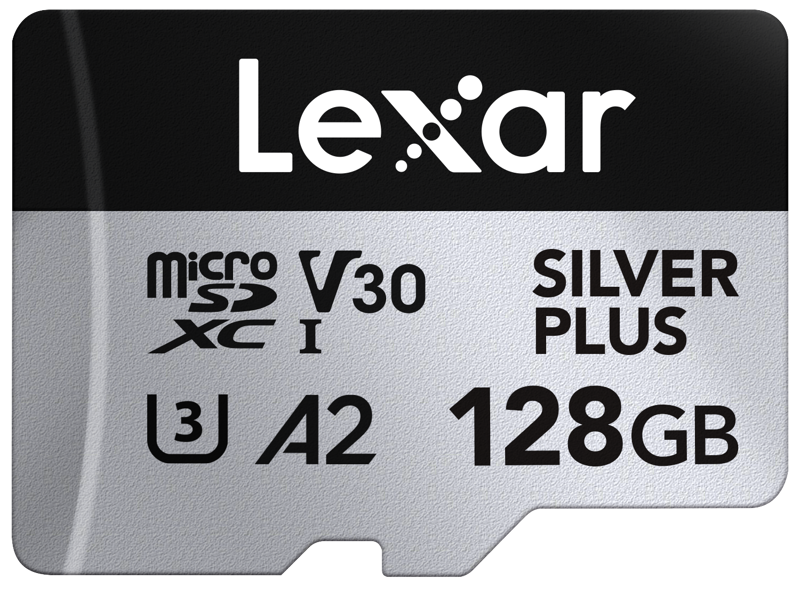 Lexar microSDXC Silver Plus 1066x UHS-I/U3/A2/4K R205/W150 (V30) 128GB – för filmskapare