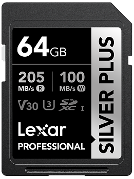 Lexar SDXC Professional SILVER Plus 1066x UHS-I/U3/A2/4K R205/W100 (V30) 64GB