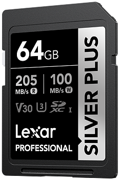 Lexar SDXC Professional SILVER Plus 1066x UHS-I/U3/A2/4K R205/W100 (V30) 64GB