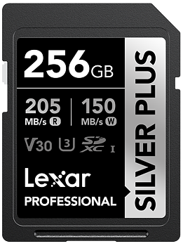 Lexar SDXC Professional SILVER Plus 1066x UHS-I/U3/A2/4K R205/W150 (V30) 256GB