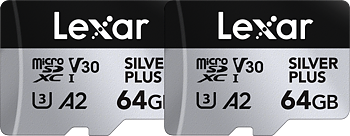 Lexar microSDXC Silver Plus 1066x UHS-I/U3/A2/4K R205/W100 (V30) 64GB - 2pack