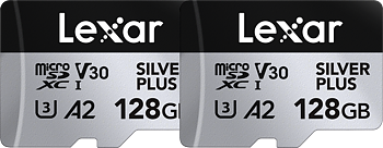 Lexar microSDXC Silver Plus 1066x UHS-I/U3/A2/4K R205/W150 (V30) 128GB - 2pack