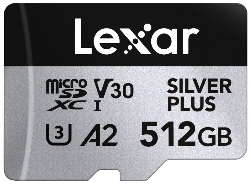 Lexar microSDXC Silver Plus 1066x UHS-I/U3/A2/4K R205/W150 (V30) 512GB – för filmskapare