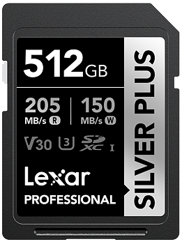 Lexar SDXC Professional SILVER Plus 1066x UHS-I/U3/A2/4K R205/W150 (V30) 512GB