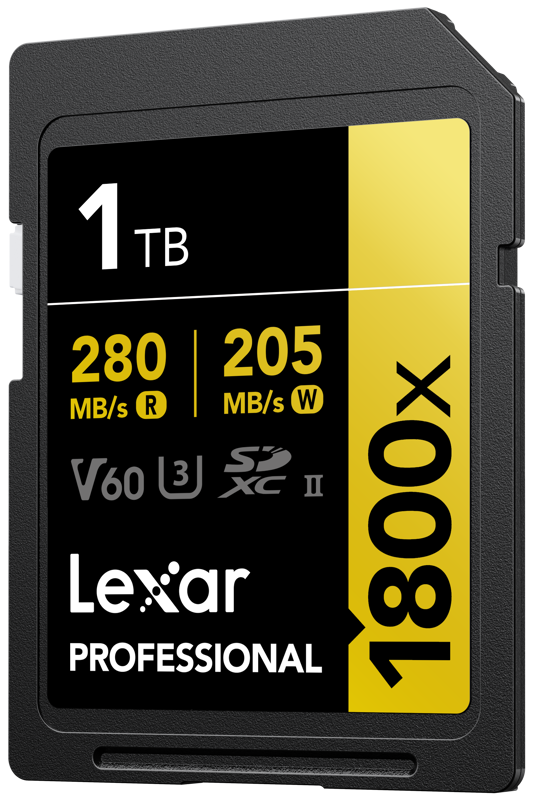 Lexar SDXC Pro 1800x U3 UHS-II R280/W210 (V60) 1TB – för filmskapare - 2