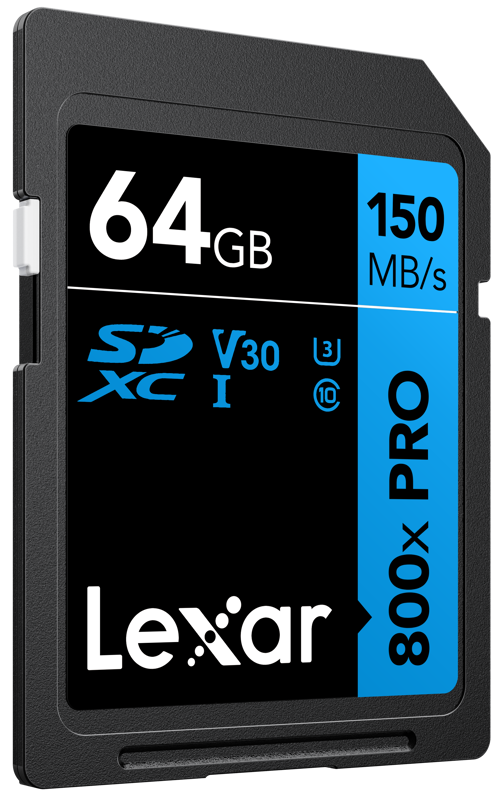 Lexar SDXC 800x Pro UHS-I cards, C10 (V30) U3, R150, 64GB - 3