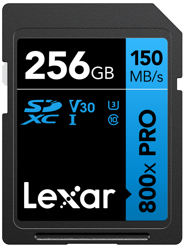 Lexar SDXC 800x Pro UHS-I cards, C10 (V30) U3, R150/W45, 256GB – för filmskapare