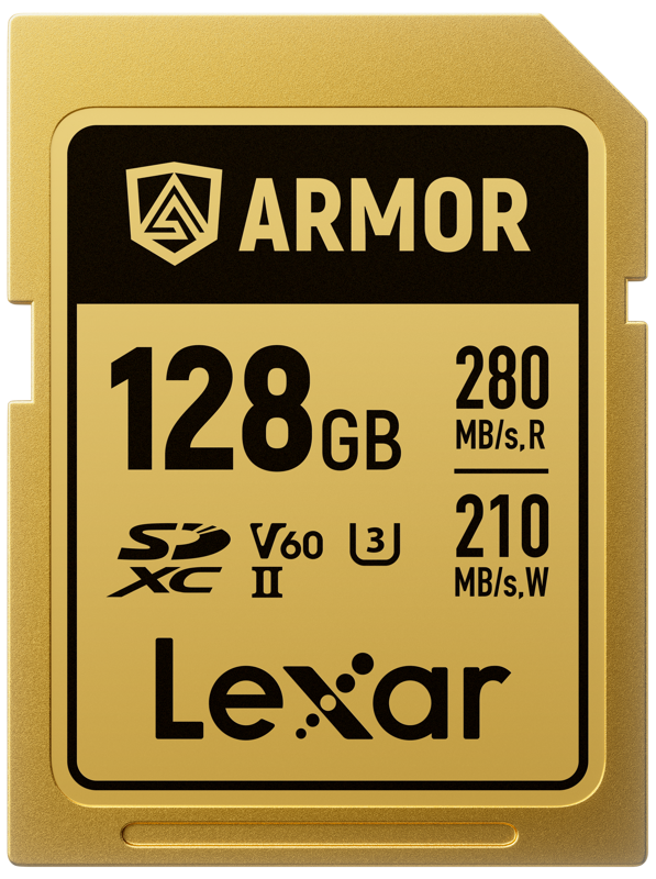 Lexar SDXC ARMOR Gold UHS-II U3, Stainless Steel, IP68 R280/W210 (V60) 128GB