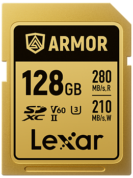 Lexar SDXC ARMOR Gold UHS-II U3, Stainless Steel, IP68 R280/W210 (V60) 128GB