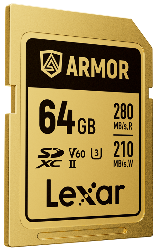 Lexar SDXC ARMOR Gold UHS-II U3, Stainless Steel, IP68 R280/W210 (V60) 64GB - 3