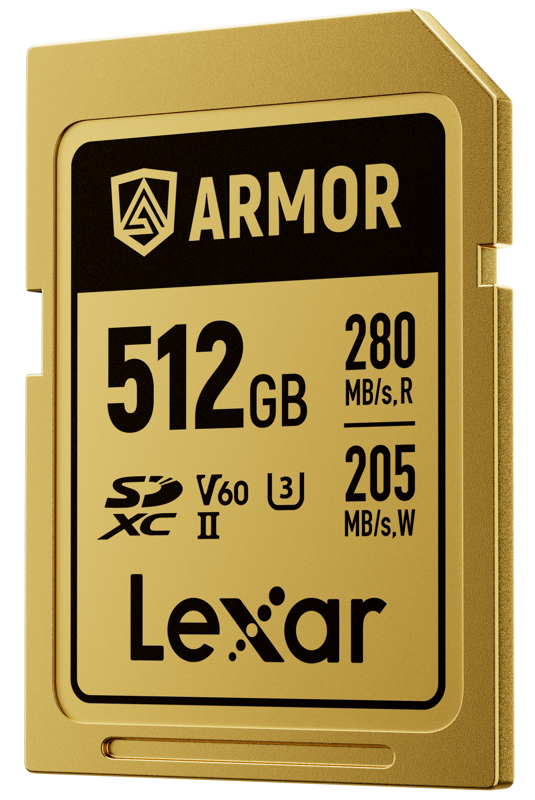 Lexar SDXC ARMOR Gold UHS-II U3, Stainless Steel, IP68 R280/W210 (V60) 512GB - 2