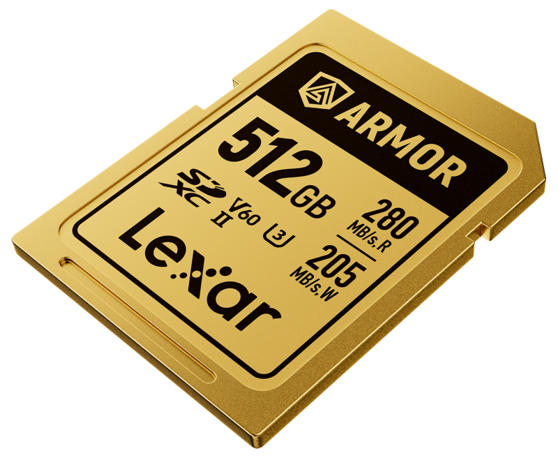 Lexar SDXC ARMOR Gold UHS-II U3, Stainless Steel, IP68 R280/W210 (V60) 512GB - 4