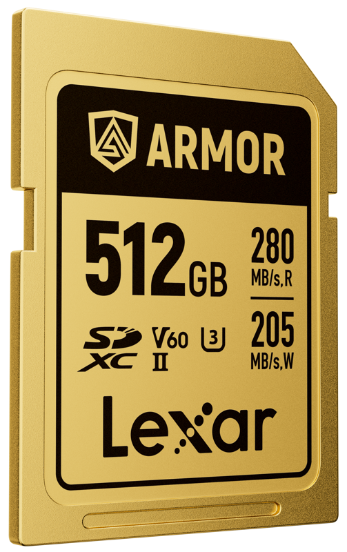 Lexar SDXC ARMOR Gold UHS-II U3, Stainless Steel, IP68 R280/W210 (V60) 512GB - 3