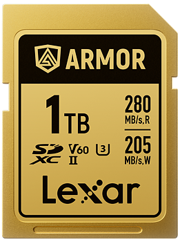 Lexar SDXC ARMOR Gold UHS-II U3, Stainless Steel, IP68 R280/W210 (V60) 1TB
