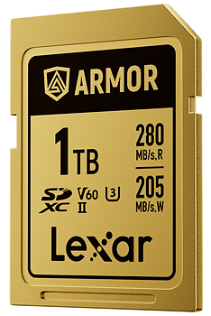 Lexar SDXC ARMOR Gold UHS-II U3, Stainless Steel, IP68 R280/W210 (V60) 1TB