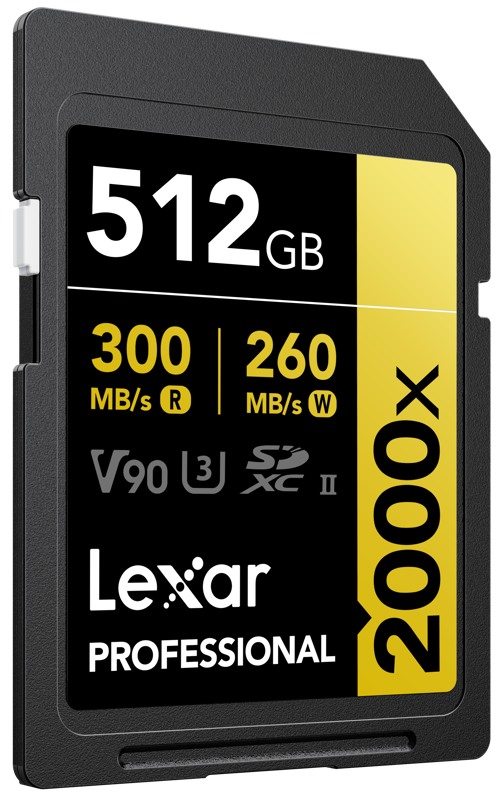 Lexar SDXC Pro 2000X UHS-II U3 R300/W260 (V90) 512GB - 3
