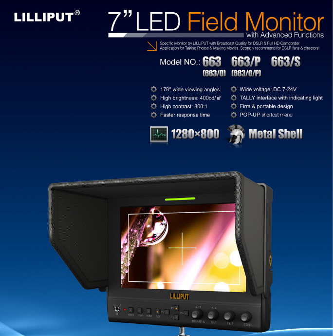Dslr Monitori 7" Pro kit 663/O/P/S2 3g-Sdi +Salkku - 2