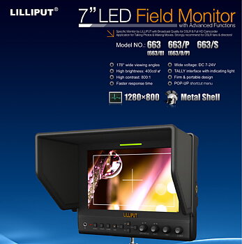 Dslr Monitor 7" Pro kit 663/O/P/S2 3g-Sdi +Case