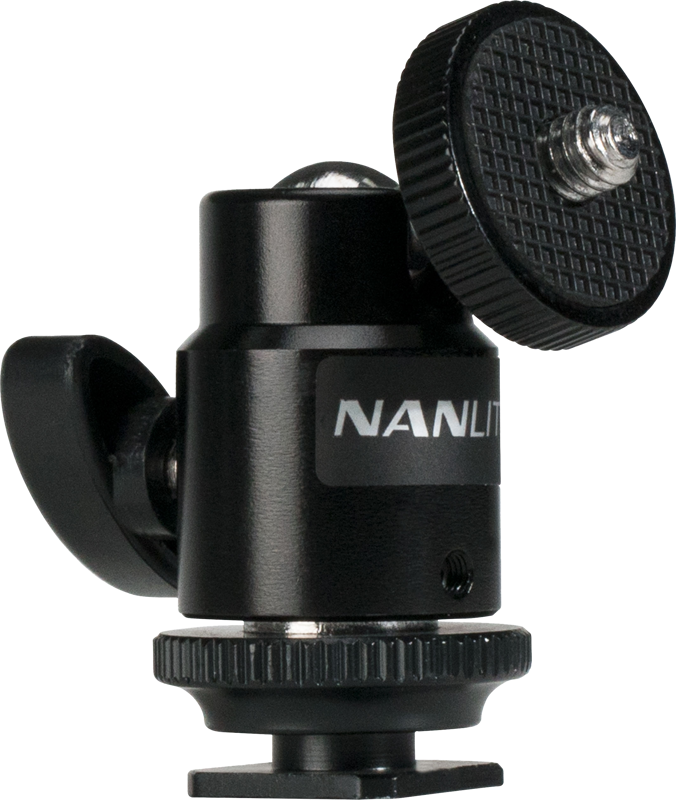Nanlite MINI BALL HEAD WITH 1/4'' AND HOTSHOE - 2