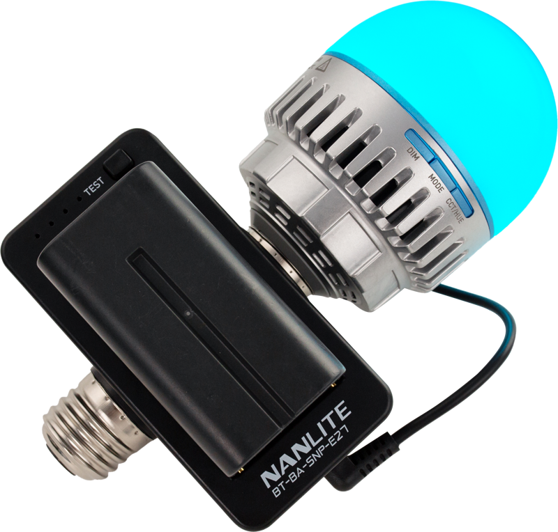 Nanlite NPF Battery Adapter with E27 Head - 4