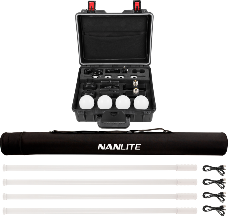 Nanlite Kit Nanlite Pavotube T8-7X-4 Light kit  & Pavobulb 10C 4 Bulb kit - 11