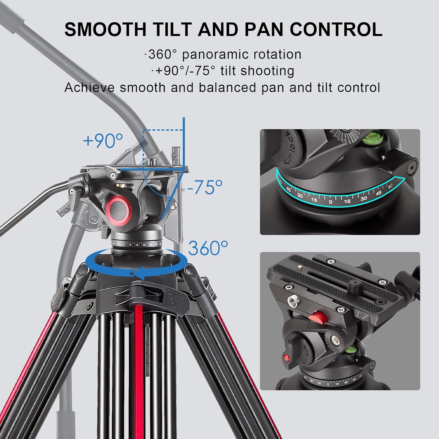 Miliboo MTT605B Carbon Fiber Video Tripod Kit with Ground Spreader - 15
