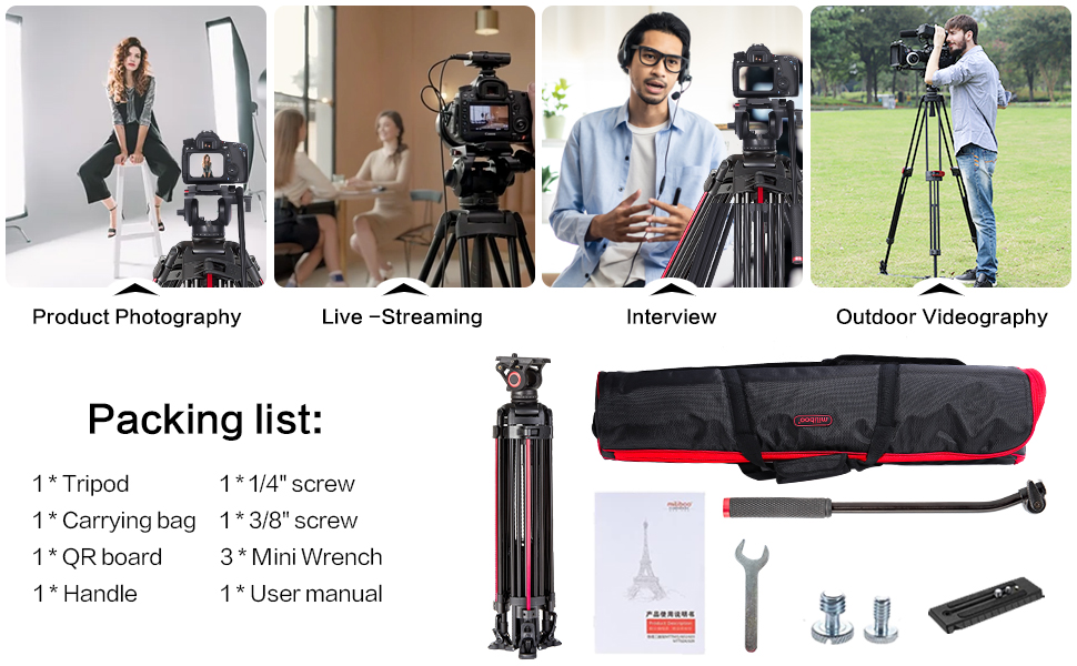 Miliboo MTT605B Carbon Fiber Video Tripod Kit with Ground Spreader - 9