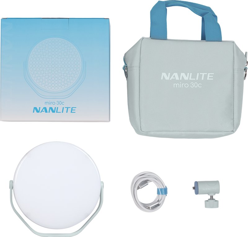 Nanlite Miro 30c LED Full-color Round Panel Light  (Mint Blue) - 2