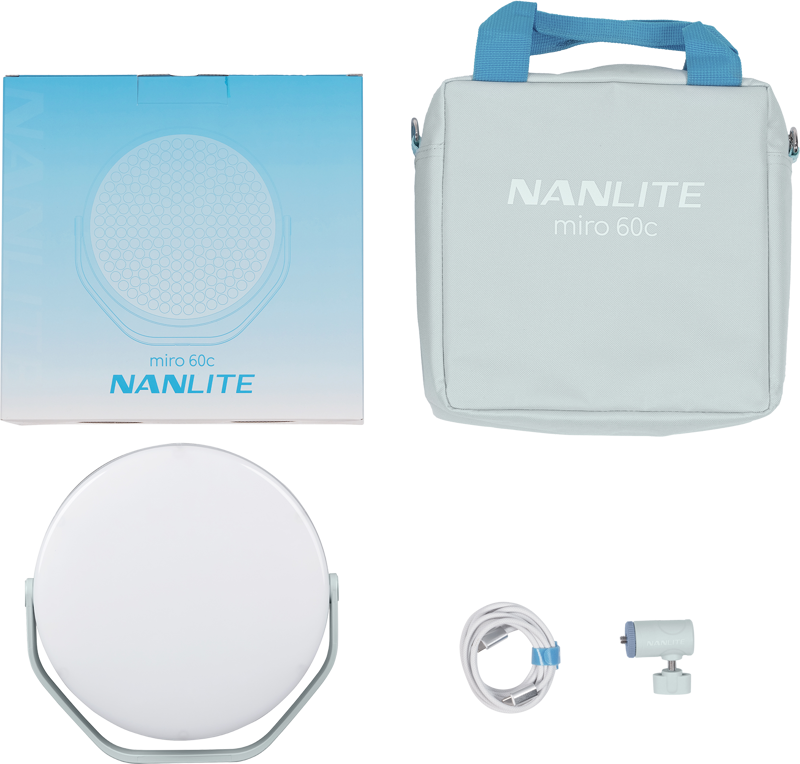 Nanlite Miro 60c LED Full-color Round Panel Light  (Mint Blue) - 2