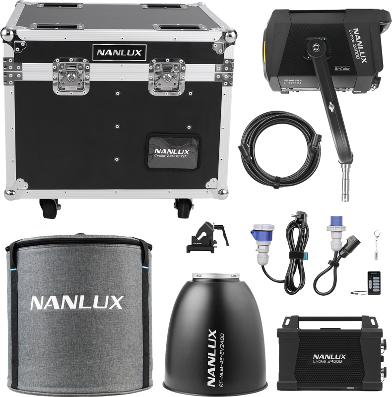 Nanlux Evoke 2400B Spot Light in Flight Case with 45° Reflector in soft bag - 6