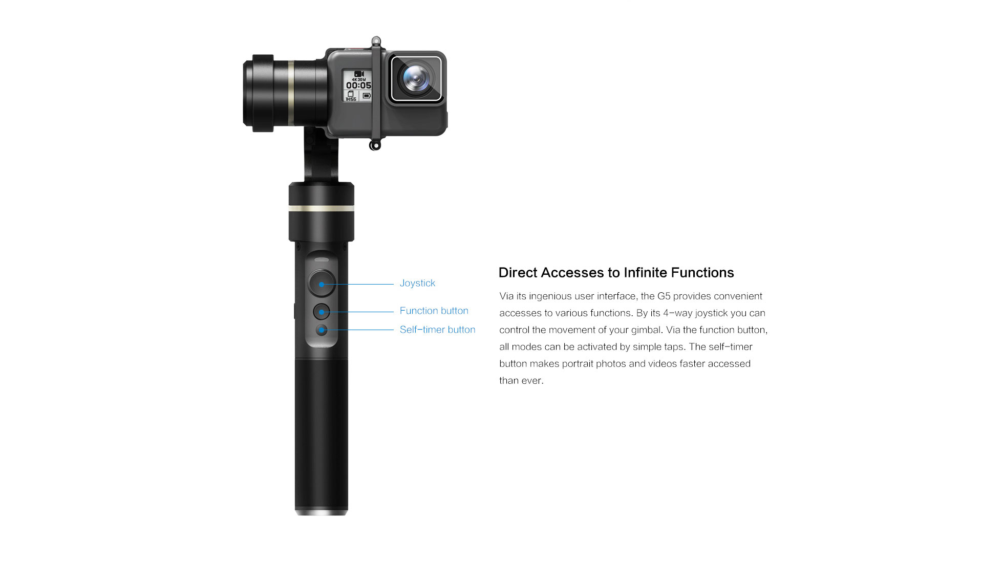 G5 Handheld Gimbal stabilizer for GoPro HERO5 / HERO4 Feiyu-tech - 12