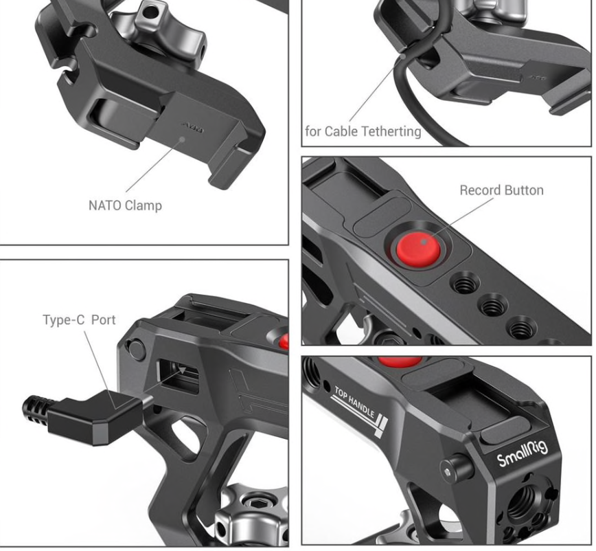 SmallRig NATO Top Handle with Record Start/Stop Remote Trigger for Panasonic Mirrorless Cameras 2880 - 3