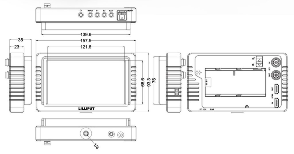 Lilliput Q5 - 5"  Kamera Monitor  HDMI/SDI cross conversion - 7