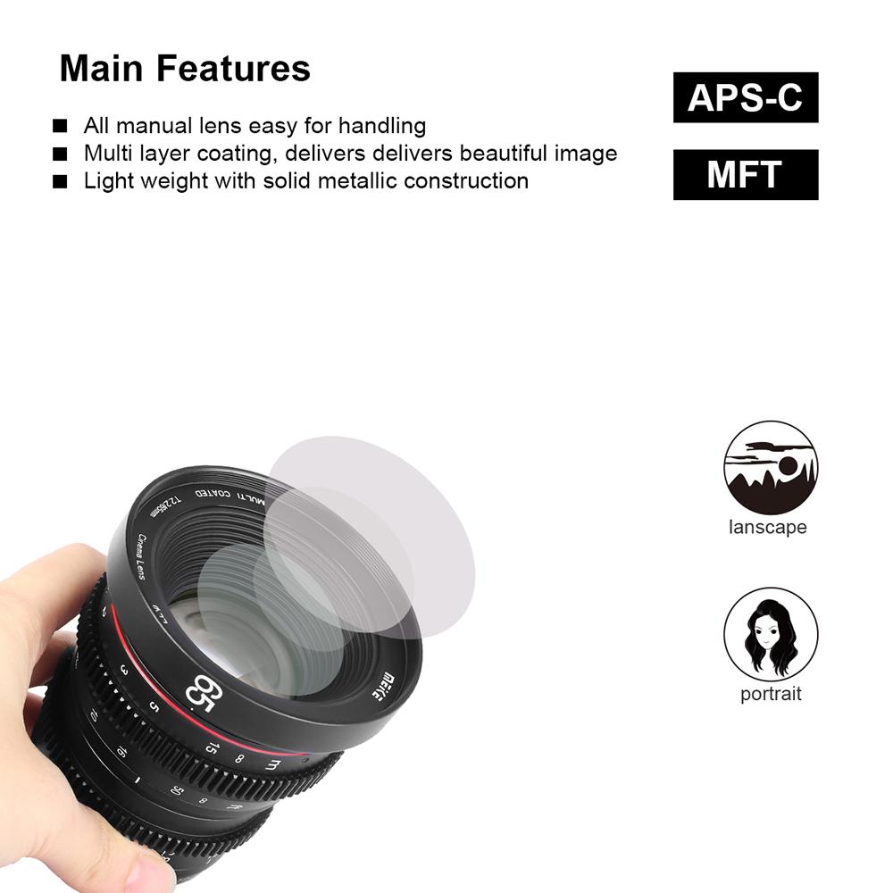 MEIKE 65mm T2.2 Manuel Focus Cinema Prime Lense (MFT Mount) - 9