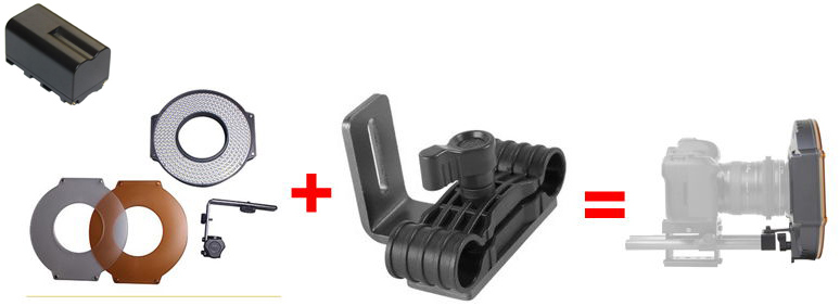 Led Ringlys R-300 +Rail mount+Batteri - 7