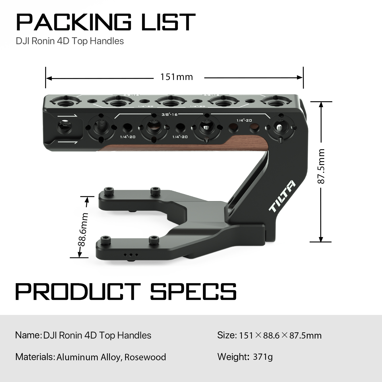 Tilta Top Handle for DJI Ronin 4D - 10
