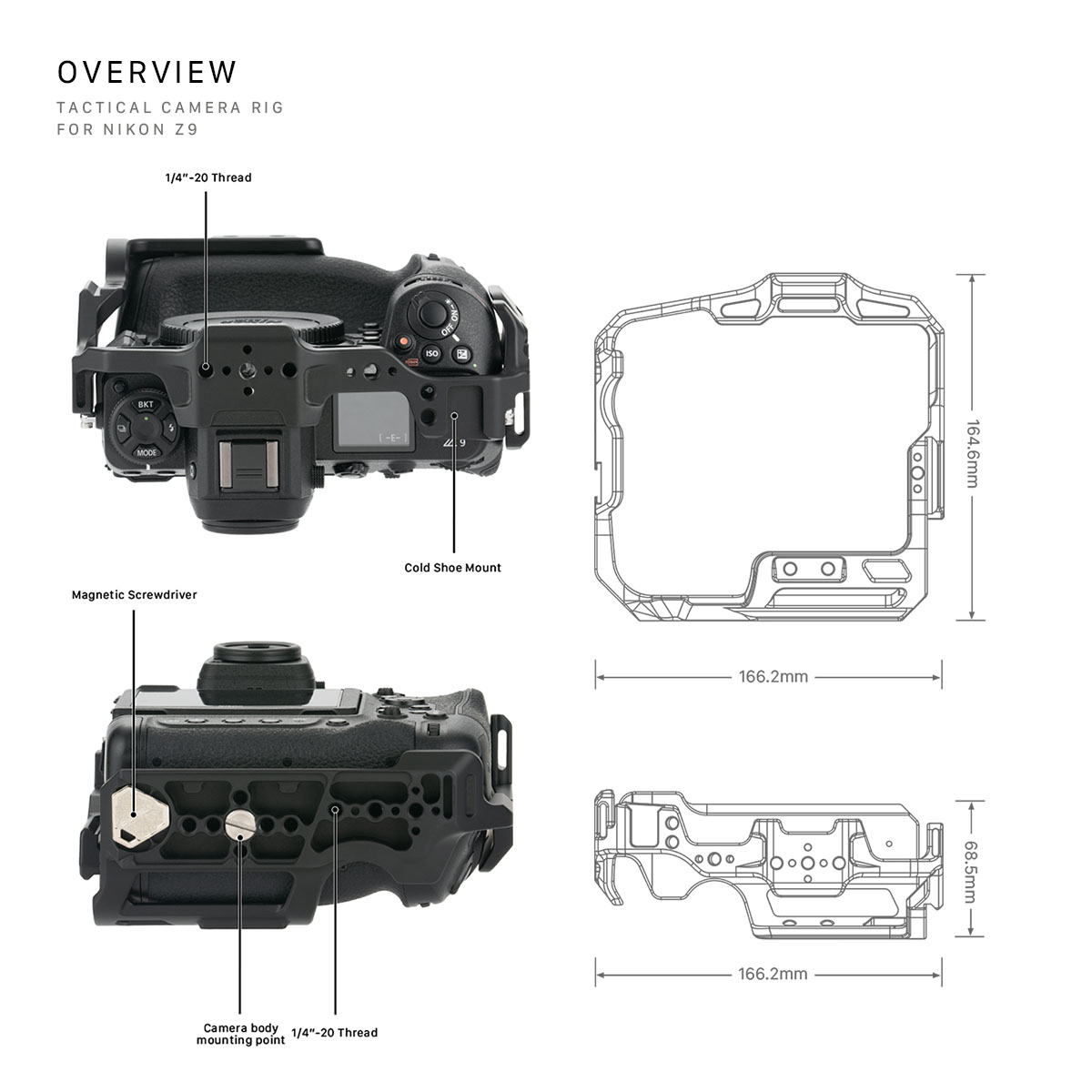 Tilta Camera Cage for Nikon Z9 Basic Kit - Black - 9