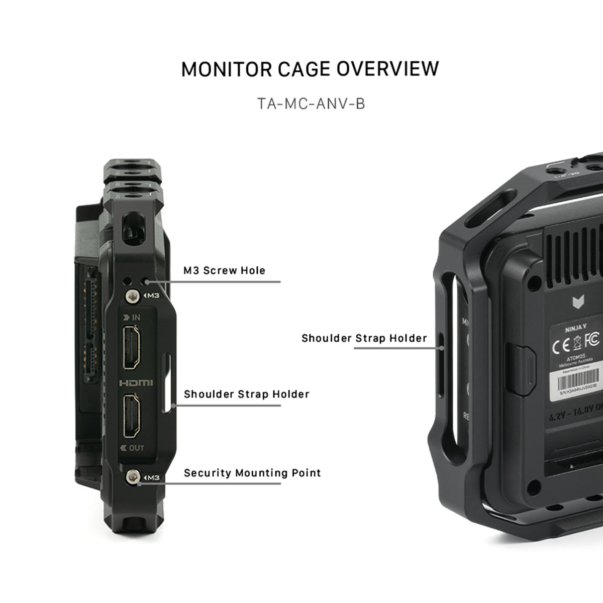 Tilta Tiltaing Monitor Cage for Atomos Ninja V - Black - 10