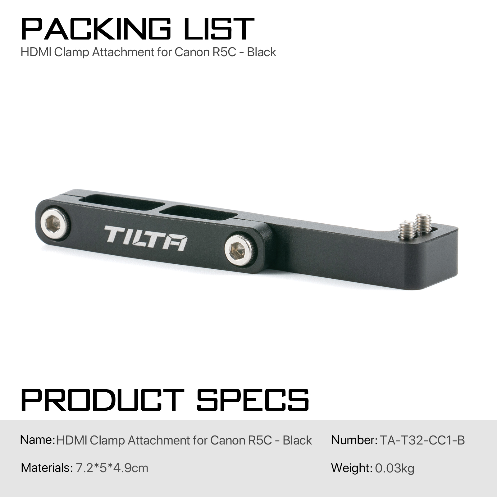Tilta EF Mount Adapter Support for Canon R5C - Black - 4