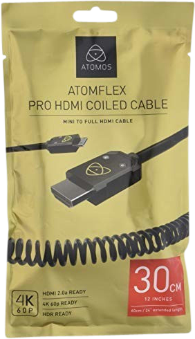 Atomos HDMI 4K60p Mini to Full 30cm die cast connector (60cm Extended) – för filmskapare