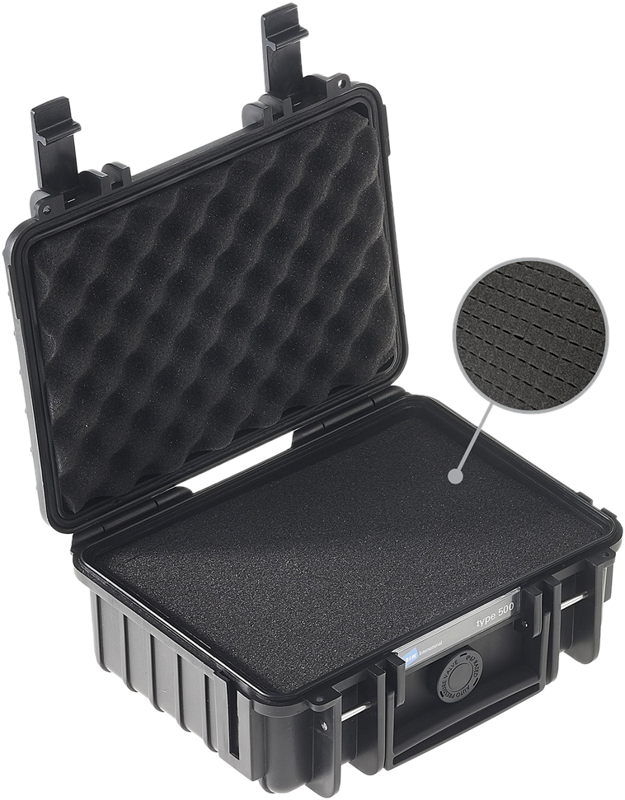 B&W Outdoor Cases B&W Outdoor Case Type 500 Svart (m. skumplast) - 4