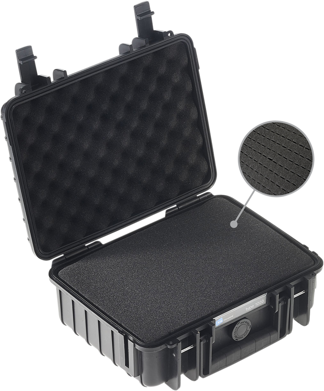 B&W Outdoor Cases Type 1000 Svart (m. skumplast) - 4