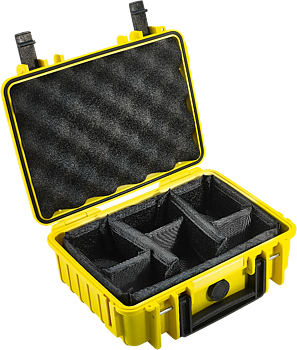 B&W Outdoor Cases Type 1000 Gul (m. avdelare)