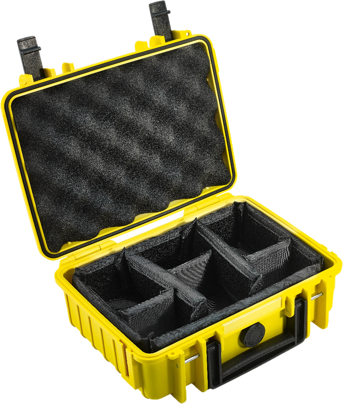 B&W Outdoor Cases Type 1000 Gul (m. avdelare) - 4