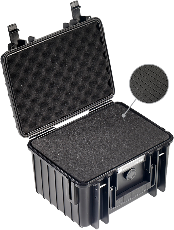 B&W Outdoor Cases Type 2000 Svart (m. skumplast) - 4
