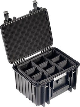 B&W Outdoor Cases Type 2000 Svart (m. avdelare)
